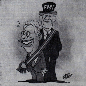 Charge sobre o Governo de FHC e o FMI